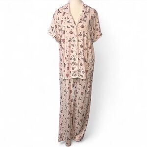 Cozy Couture chic 2 piece Paris inspired pajama set Size Medium